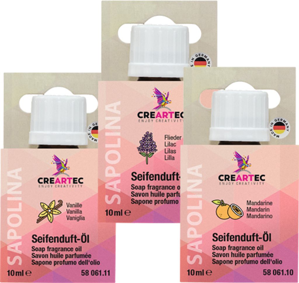 653,33 € / 1 l Seifenduft-Öl - 3er-Set - Grüner Apfel, Mandel, Lemonfresh