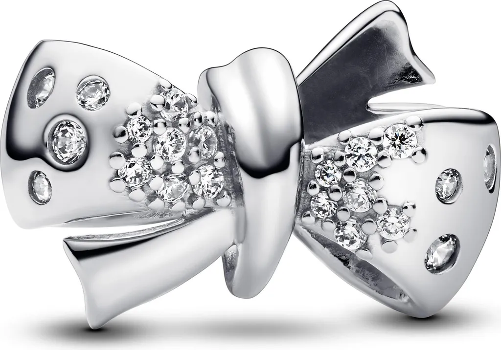 Ciondolo Pandora Fiocco 793442C01 Sparkling Bow Argento e Pavè