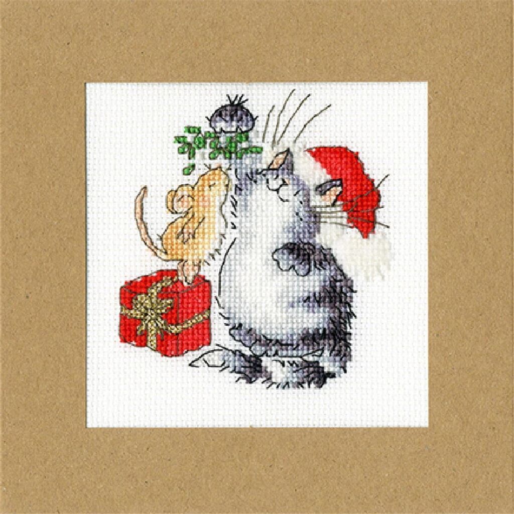 Bothy Threads Grußkarte Kreuzstich-Set "Unter der Mistel", Produktbild 