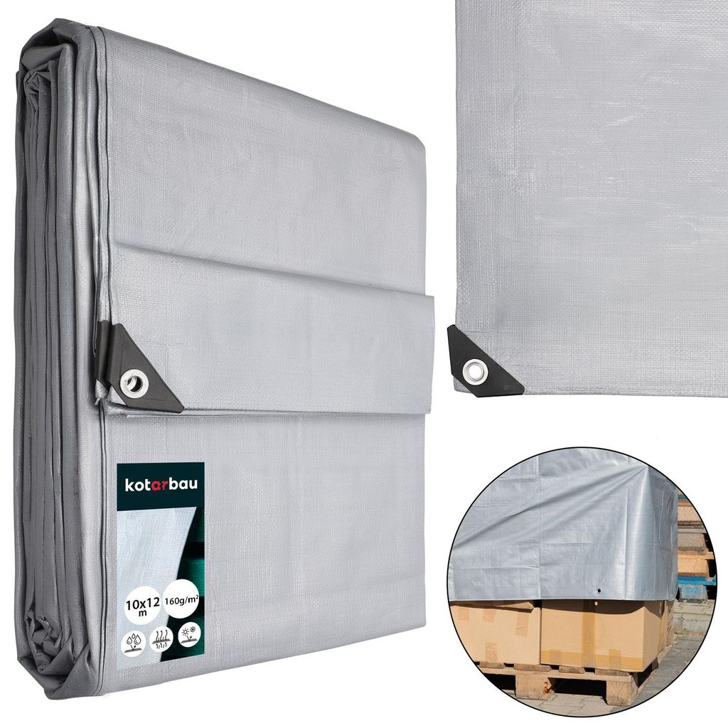Bâche en tissu KOTARBAU® de 10x12 mètres, couleur argent, Image du produit  Image générée par une IA