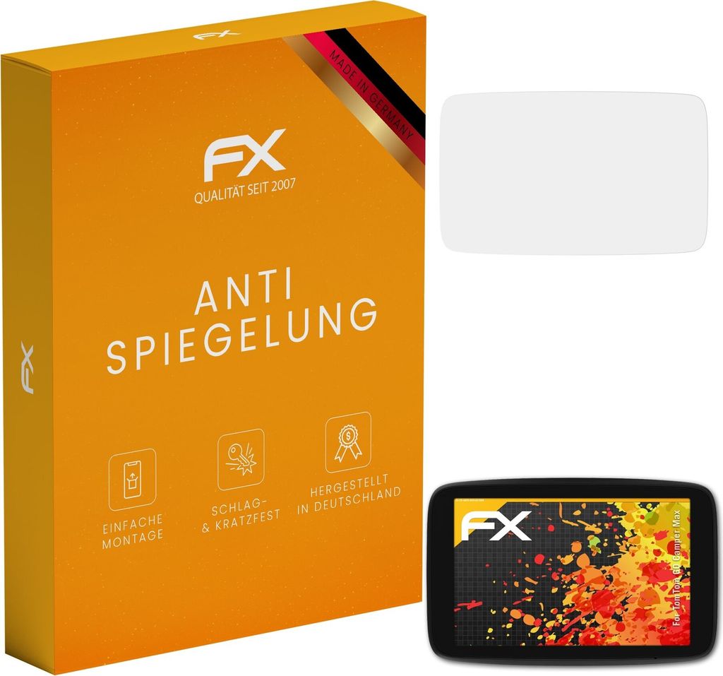 atFoliX FX-Antireflex 3x Schutzfolie kompatibel mit TomTom GO Camper Max Displayfolie