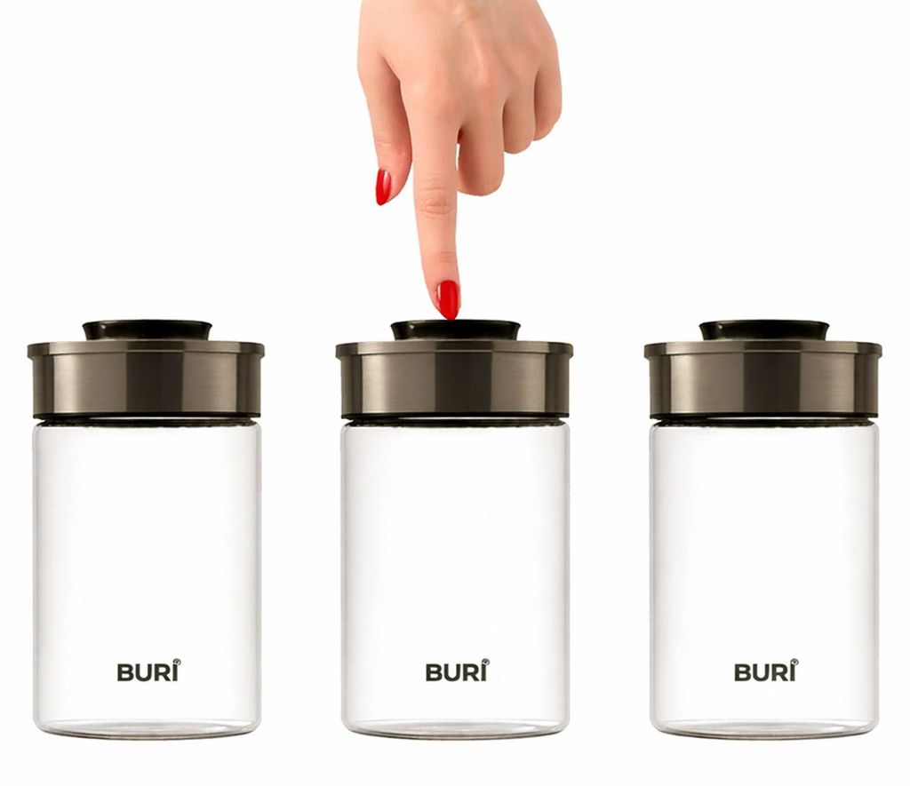 BURI Vorratsglas Vakuumglas 3er Set 1300ml | Vorratsdosen Produktbild 