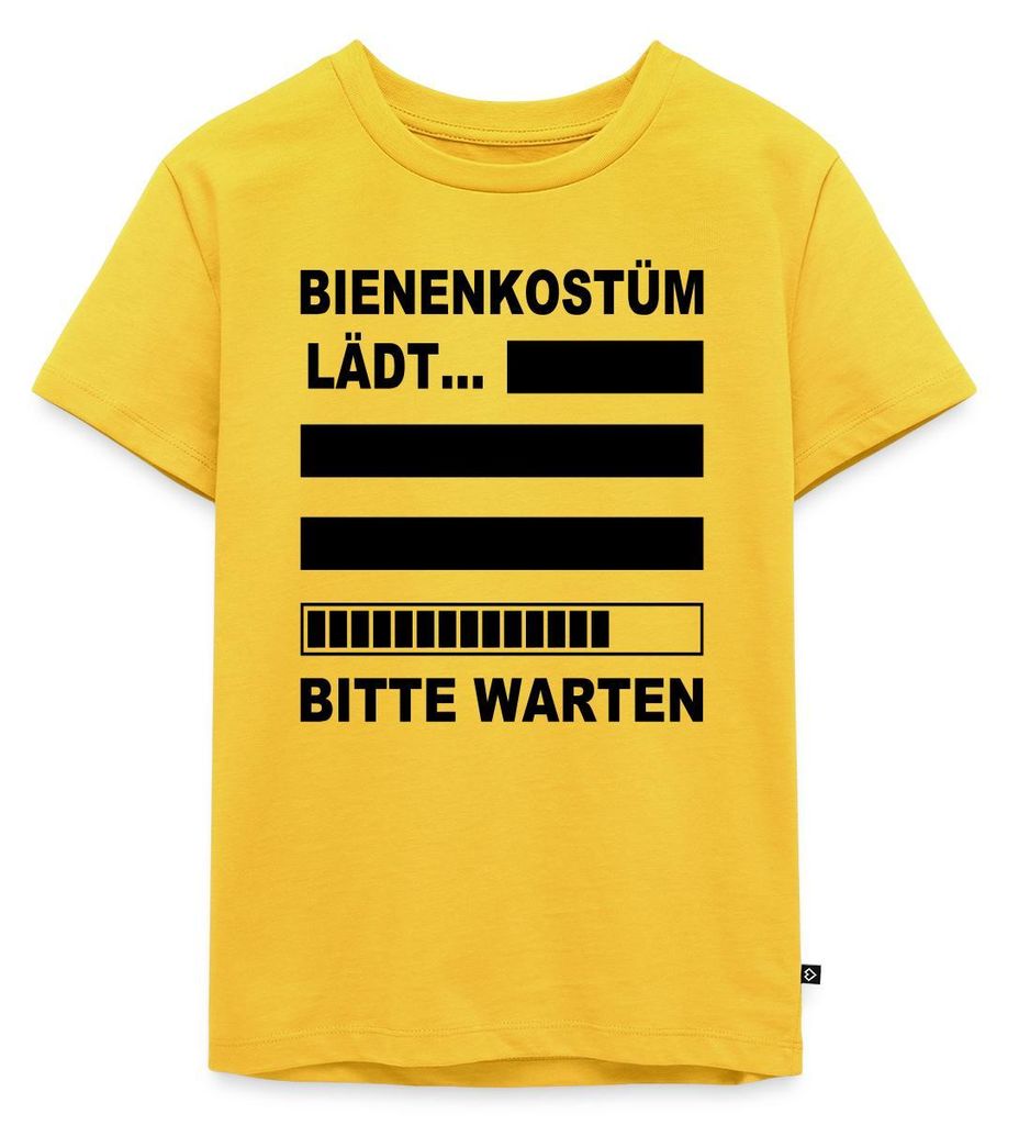 Spreadshirt Bienenkostüm Lädt Biene Kostüm Fasching Karneval Kinder Premium T-Shirt, 134/140 (8 Jahre), Sonnengelb