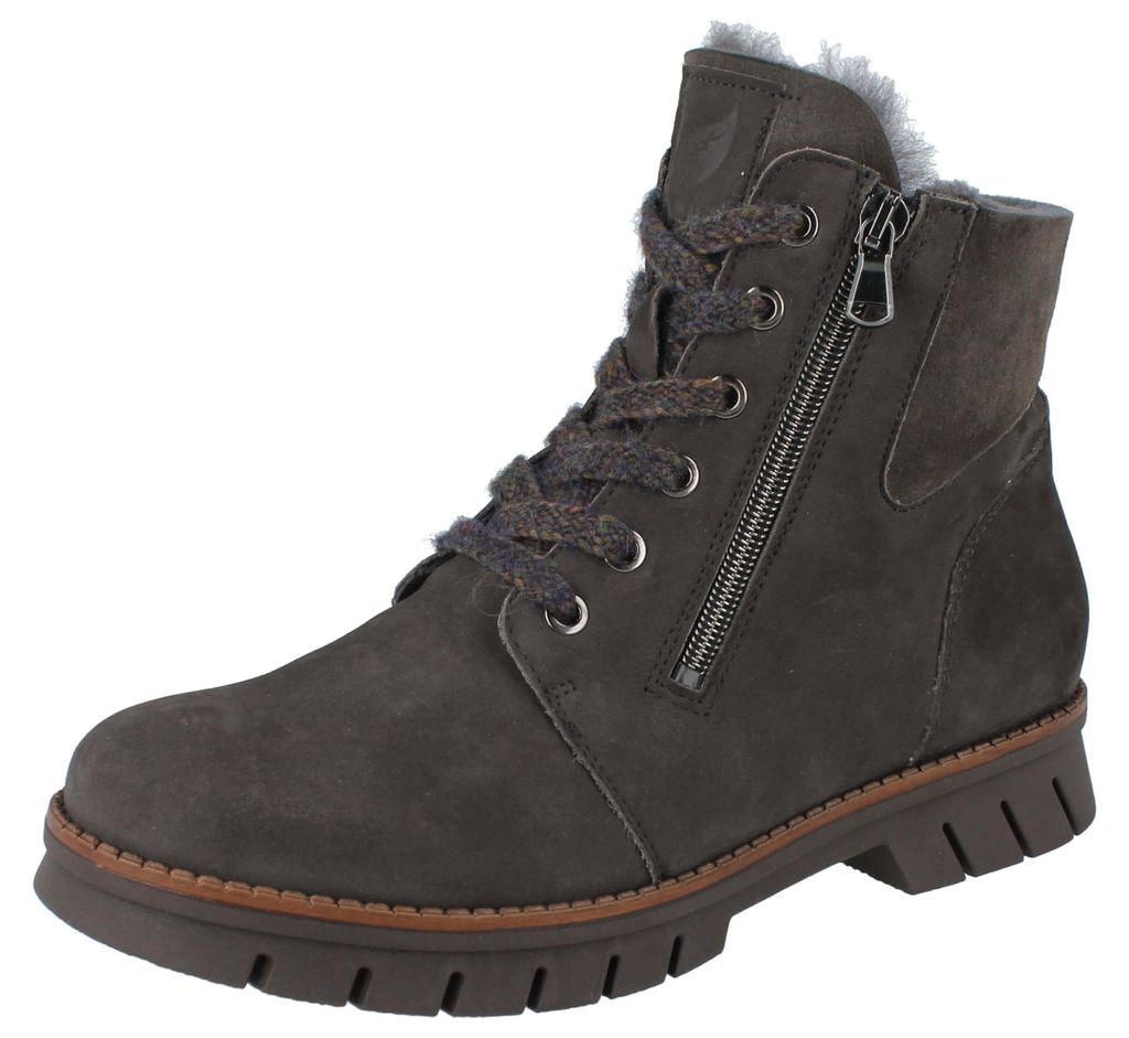 WALDLÄUFER H Xara Damen Stiefelette braun carbon Nubukleder Produktbild 