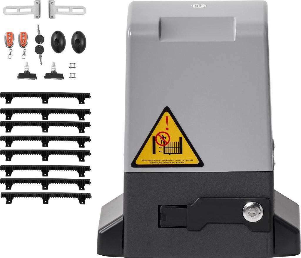 SucceBuy Schiebetorantrieb, 400 W, Antrieb für Tore bis zu 25 m/1000 kg, Toröffner mit Nylon-Zahnstange, Infrarotsensor & 2 Fernbedienungen, Öff...