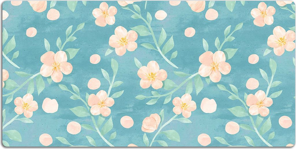 Schreibtischmatte Tischunterlage 120x60 cm Mauspad - Pastellblumen