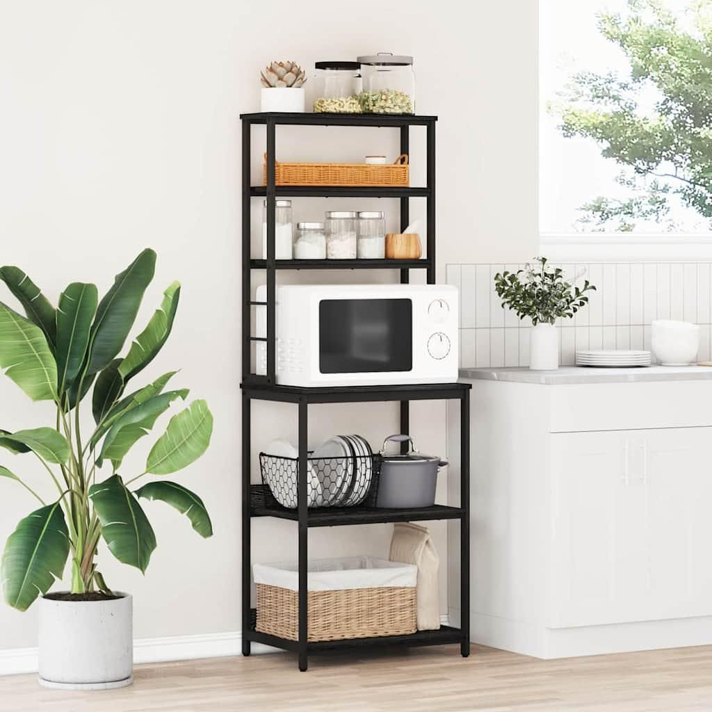 Maison Exclusive - Küchenregal Schwarz Eichen-Optik 60 x 40 x 168 cm Holzwerkstoff