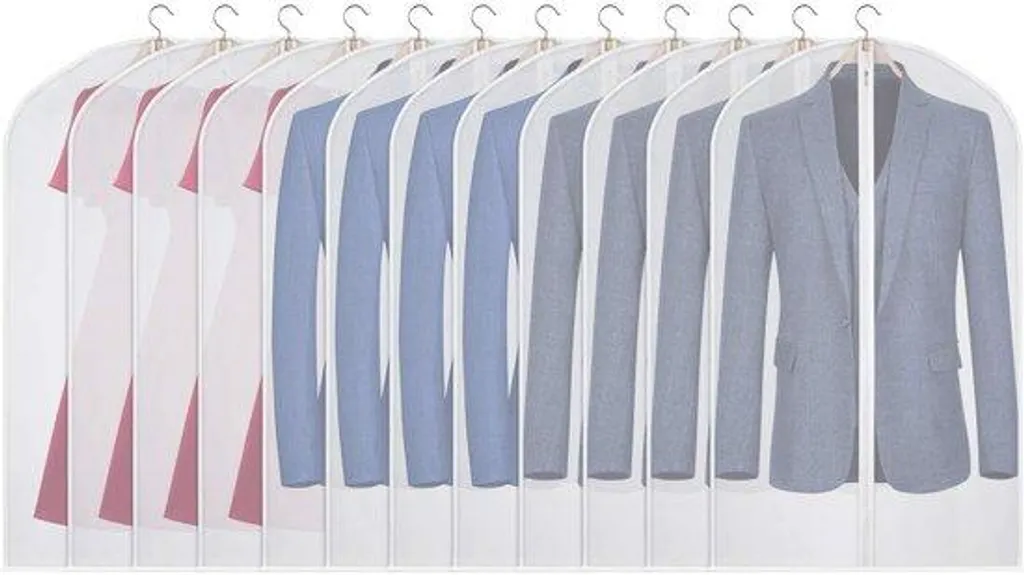 Housse étanche pour vêtements lot de 12 sacs transparents 60x100cm