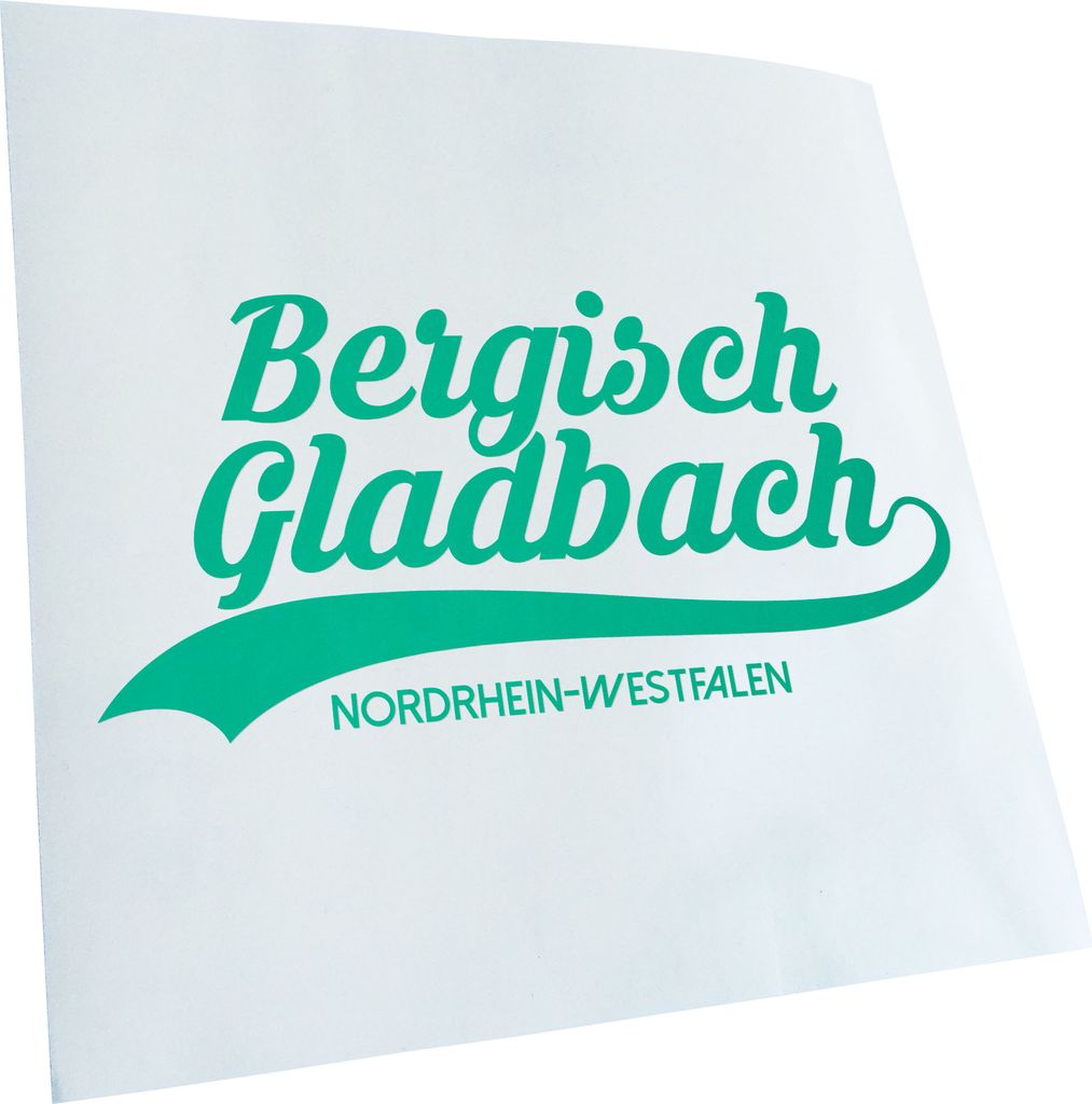 Kiwistar - Autoaufkleber - Bergisch Gladbach - Türkis - 24x11cm - Aufkleber für Auto, Laptop, Fahrrad, LKW, Motorrad mehrfarbig JDM Decal Racing