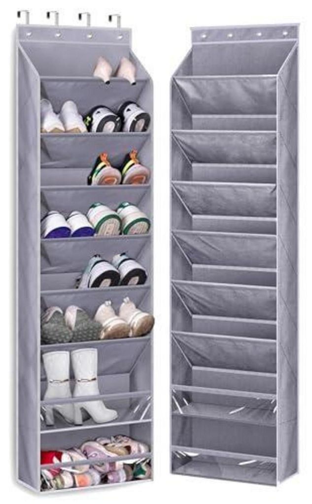 Scaffale sospeso per scarpe, grigio, con 8 scomparti, per Immagine del prodotto 