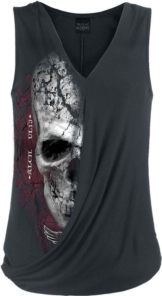 Alchemy England Top Damen Devil Skull Pact schwarz L