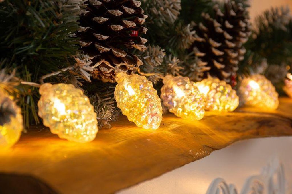 Řetěz MagicHome Christmas Pine, 10x LED teplá bílá, s Obrázek produktu 