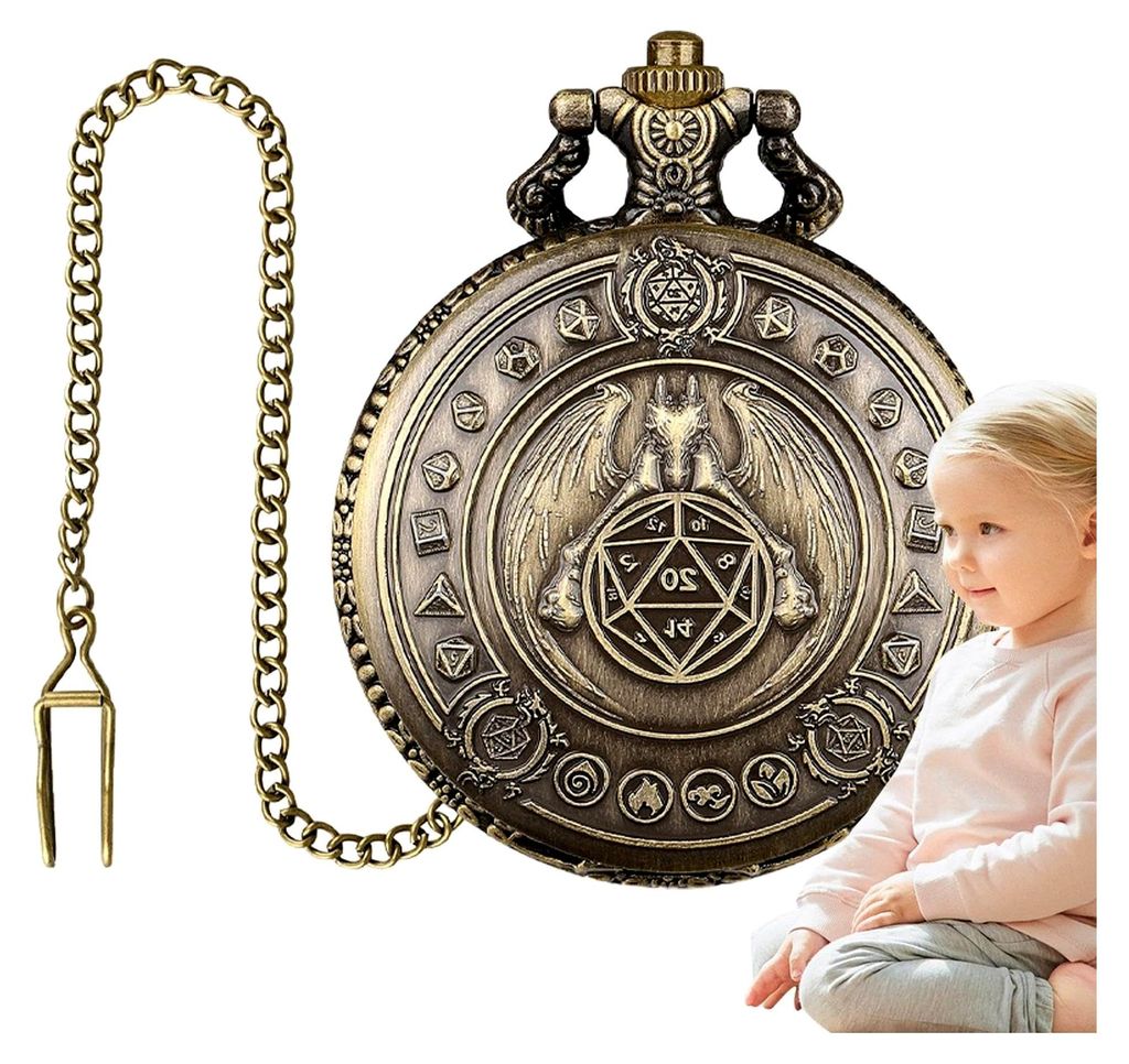 Taschenuhr-Würfelset | Rollenspiel- und Unterhaltungswürfel für Tischspiele, Vintage-Metallwürfel, kleine Rollenspielwürfel