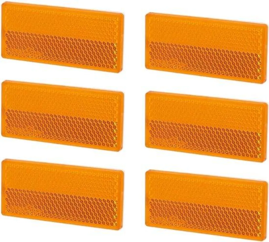 Catadioptres Réflecteurs Autocollants Orange pour Remorque et Vélo - 6x