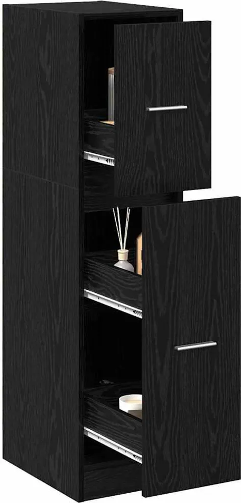 Armadio Speziale Rovere Nero 30x41x118 cm | Struttura in Legno vidaXL
