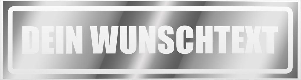 Kiwistar Dein Wunschtext invertiert Magnetschild Schild magnetisch - 60cm Chrom - Magnetfolie für Auto PKW Kfz