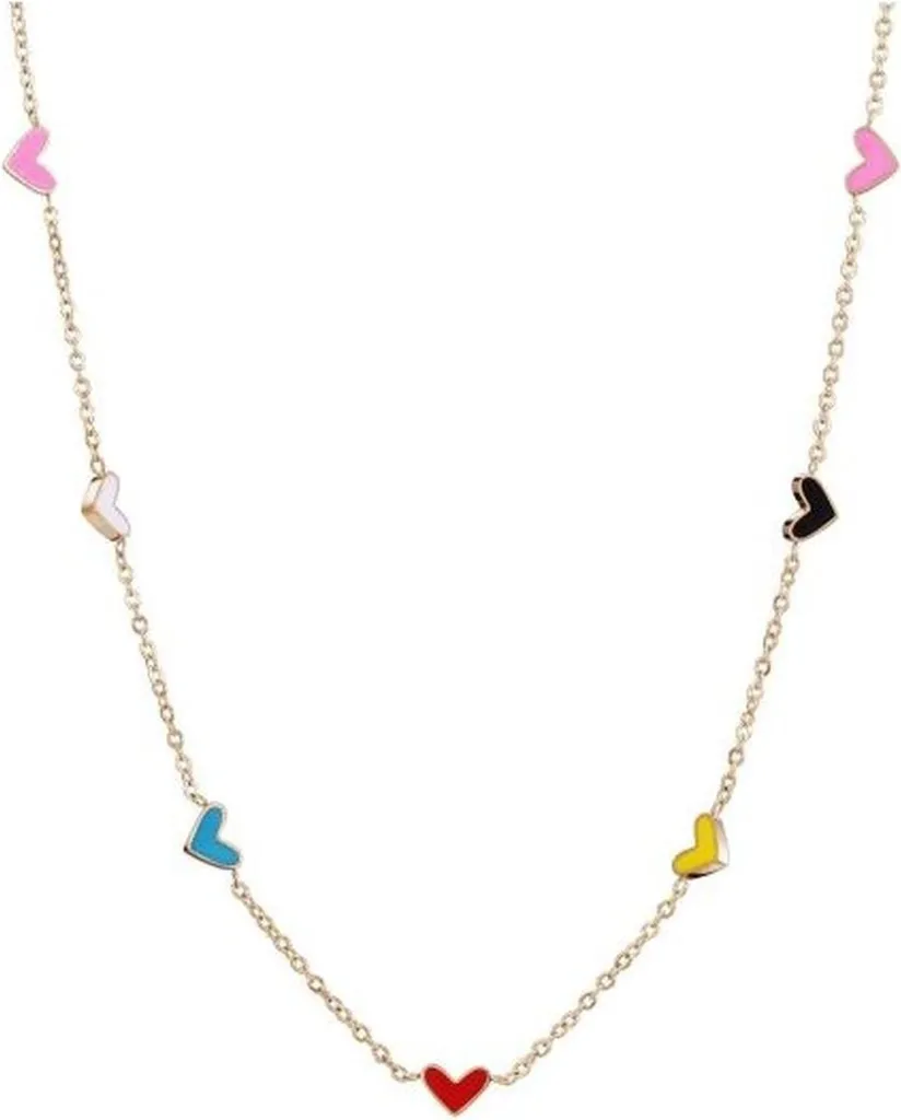 Collana In Acciaio Con Motivo Cuori Swarovski Argento E Perle Grigi Fatta A Mano Fresia