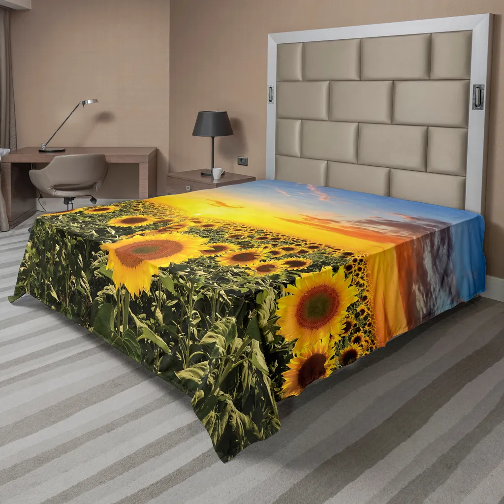 Lenzuolo Grande ABAKUHAUS Tramonto Girasoli 275x260 cm - Morbido