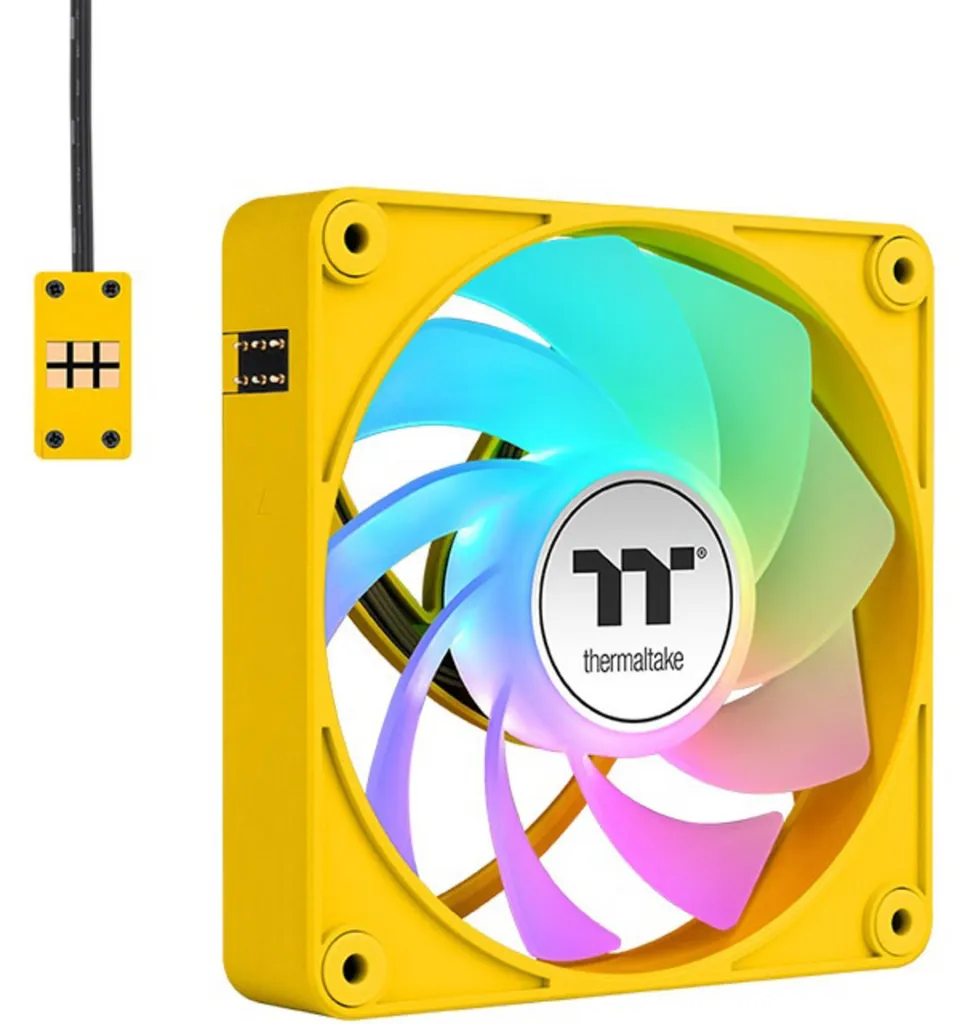 Ventilateur PC Performant CT120 EX Reverse Jaune pour Flux d'Air ARGB