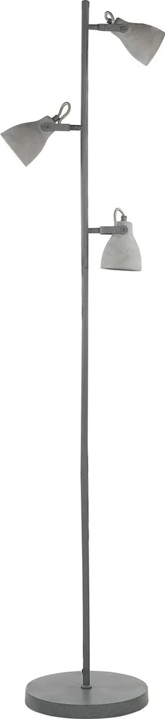 Lampadaire industriel gris béton 163 cm à 3 lampes articulées Loft