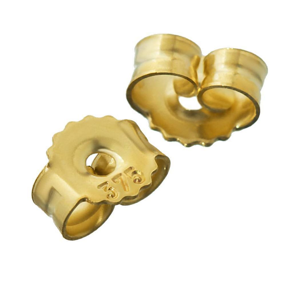 10 Paar 375 Gelb Gold 9 Karat 5,5mm Ohrmutter Butterfly Verschluss Loch: 1,1mm 4899
