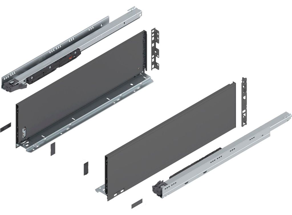 Blum Legrabox pure H C Schubladenschienen Set | 1 Paar, 70kg 600mm | Tip On Vollauszug, oriongrau