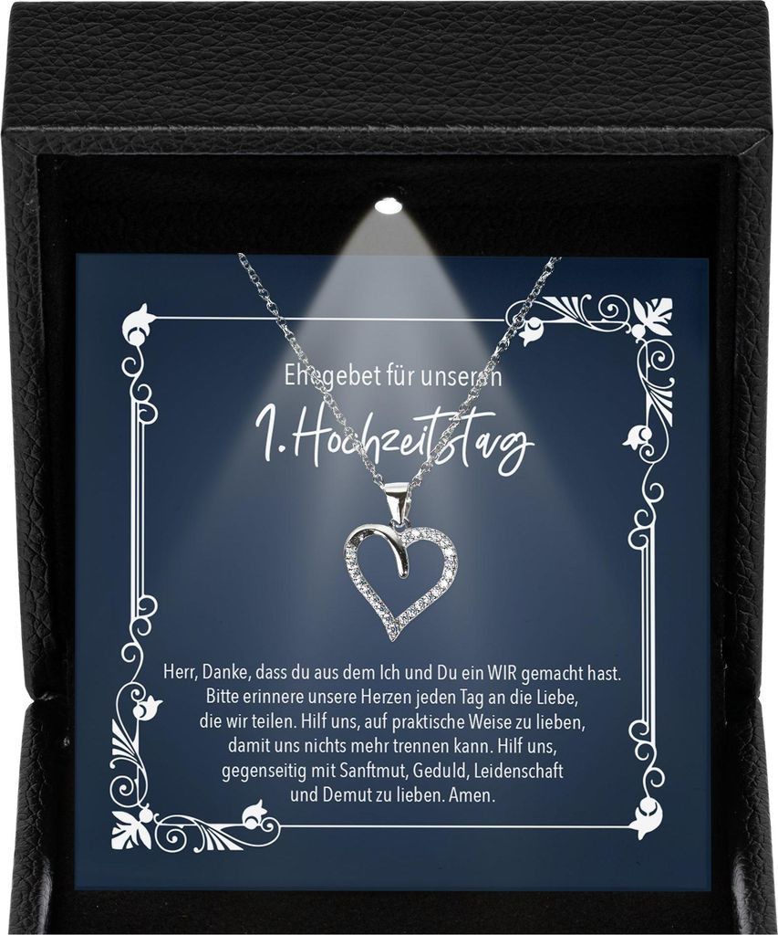 22Feels Erster Hochzeitstag Geschenk Ehefrau Frauen Schmuck - Silber 925/000 Herz Halskette Damen - An Meinen Schatz - Romantisch Ich Liebe Dich Ke...