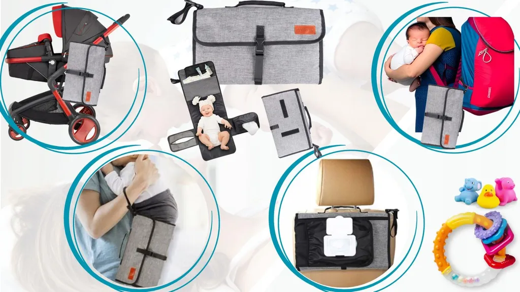 Matelas à Langer Organizer Convertible Gris pour Table à Langer Bébé - 10