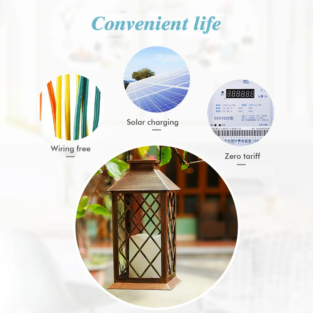 Bougie solaire extérieure étanche LED vacillante pour éclairage déco