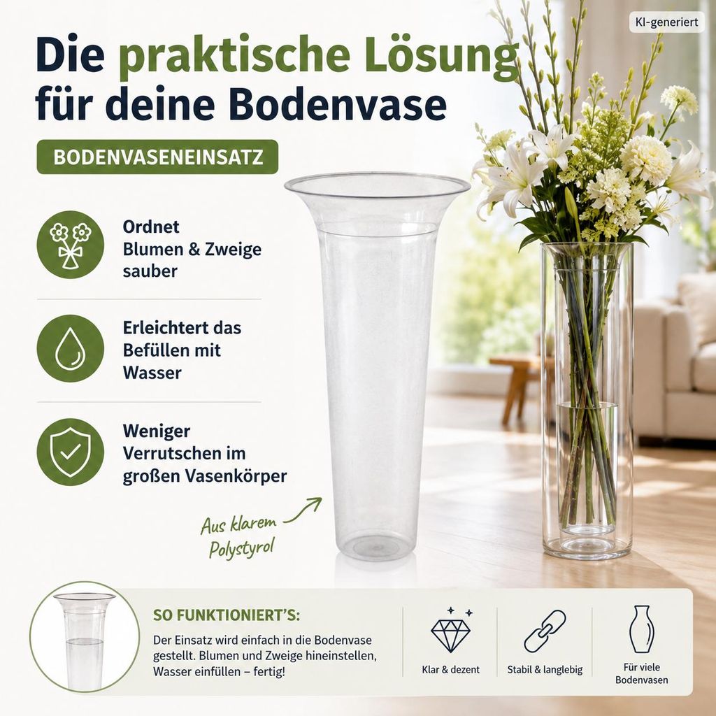 Testrut Bodenvaseneinsatz Kunststoff 32 cm S/L Vasen