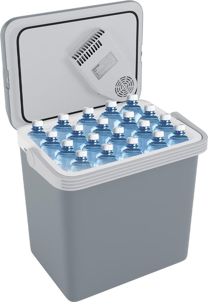 Auronic Kühlbox Elektrisch 12V und 230 Volt - Coolbox - Camping Kühlschrank - Auto - Kühlen und Wärmen - 25L - Frigobox - Grau
