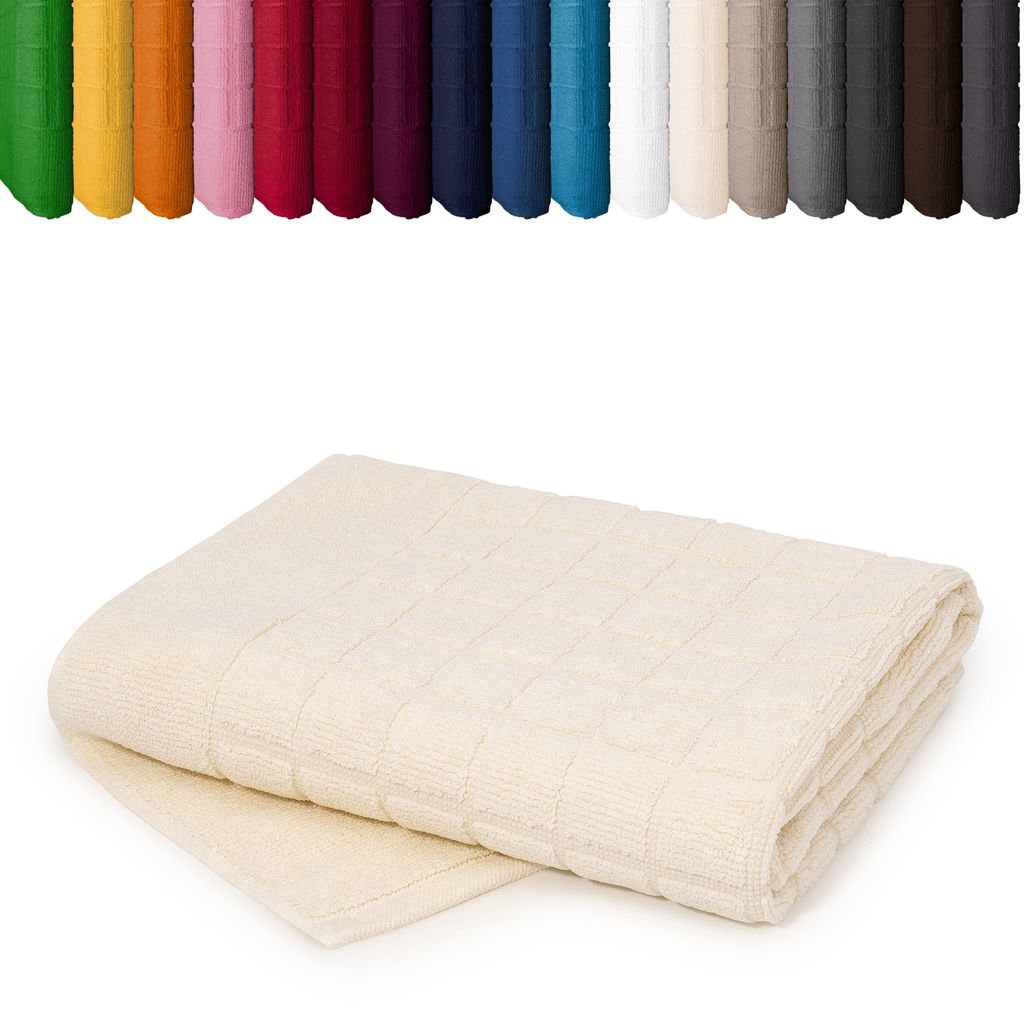 Duschvorleger 50 x 70cm Badvorleger Vorleger Badematte Badteppich 100% Baumwolle, Farbe: Creme