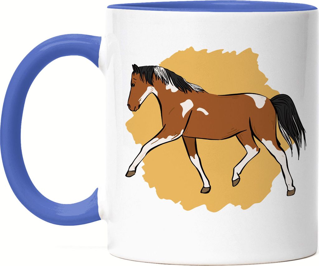 Pferd Tasse Blau Hengst Pferdekopf Reiten Hobbie Tier Pferdeflüsterer Ausritt Pferdeliebhaber Reiterin