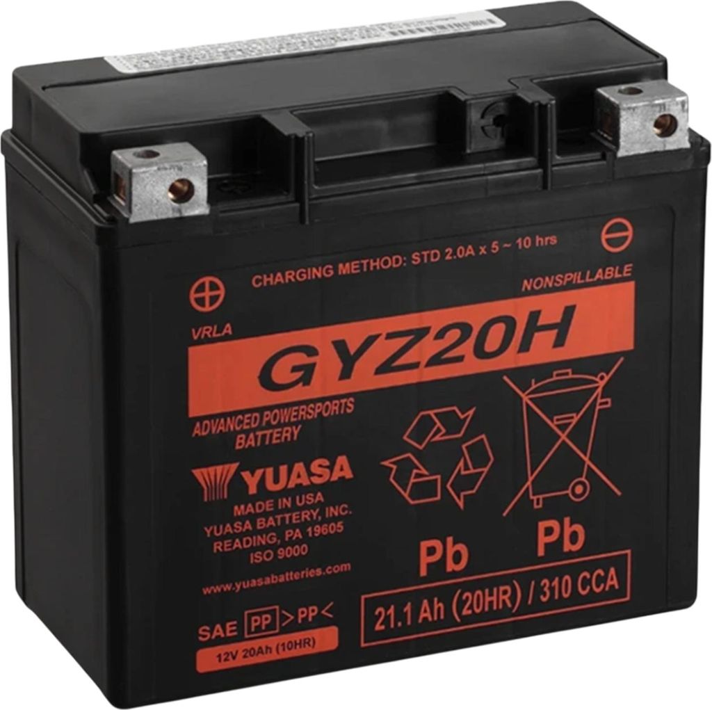 YUASA GYZ20H WC 12V 21,1Ah/C20 - 320A (EN) Motorradbatterie WF