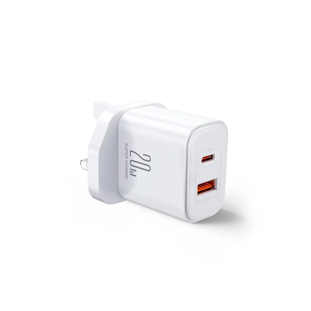 Caricabatterie da parete UK Joyroom FlashSeries JR-TCF05 20W USB-A USB-C - Bianco