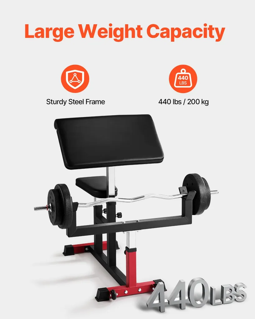 Machine à biceps VEVOR Charge Max 200 kg pour Musculation à la Maison