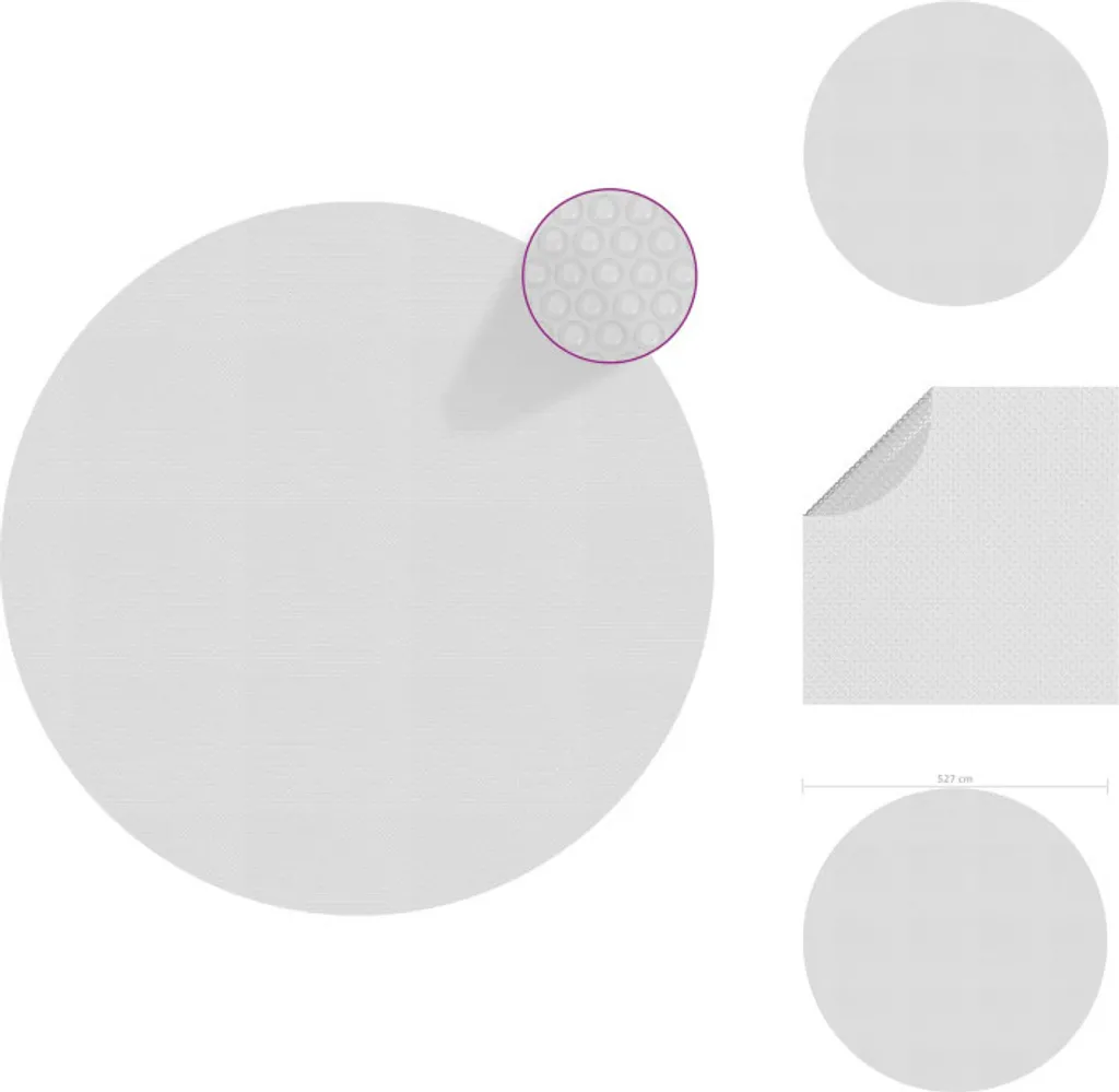 vidaXL Telone solare per piscina galleggiante PE 527 cm grigio - Coperture e rivestimenti per piscina