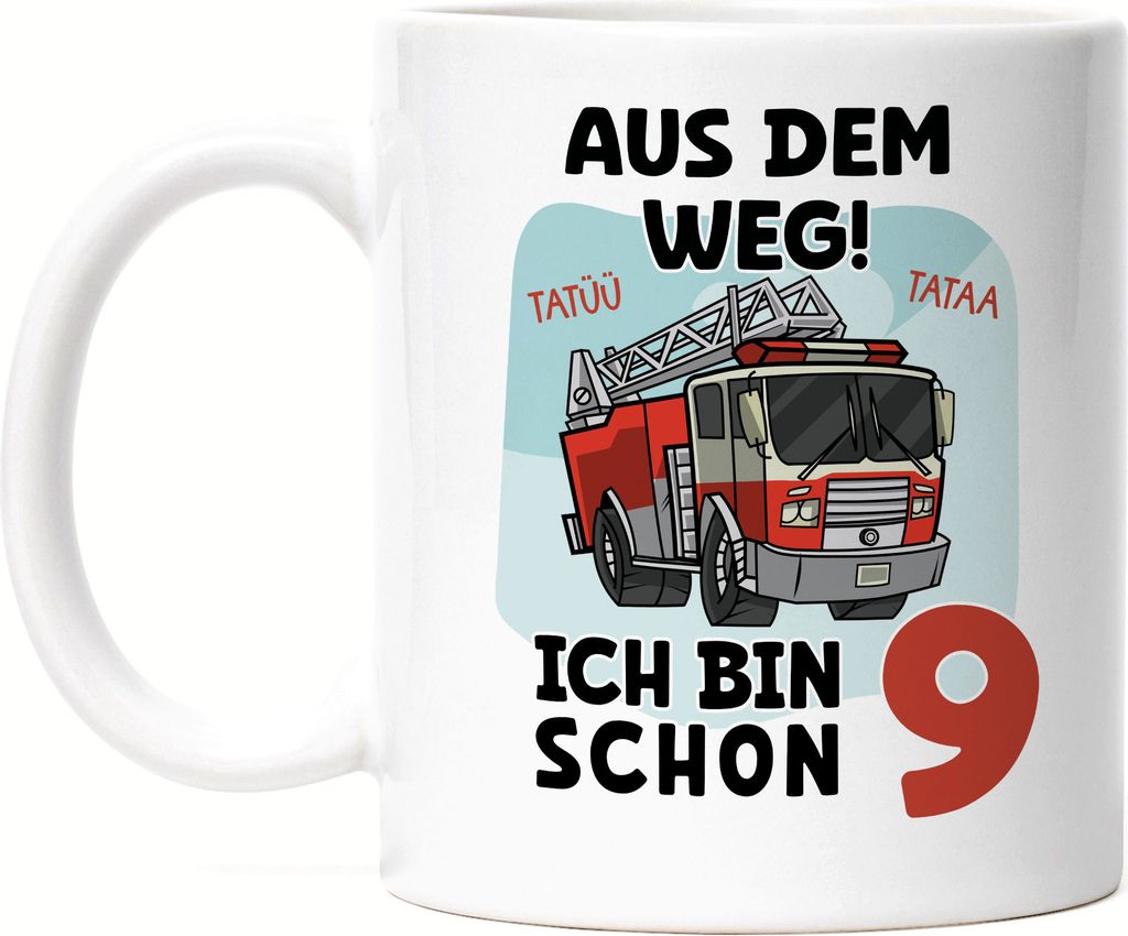Aus Dem Weg Ich Bin Schon 9 Tasse Weiß Happy Birthday 9. Geburtstag Alles Gute Herzlichen Glückwunsch Geschenke