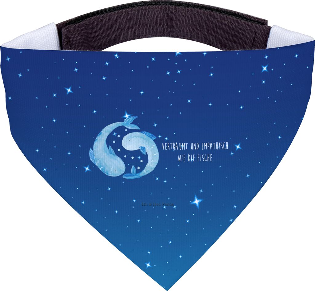 Mr. & Mrs. Panda Halstuch Sternzeichen Fische - Sternenhimmel Blau - Geschenk, Sternbild, Hund, Geburtstag Februar, Hunde, Fisch, Hundehalstuch, F...