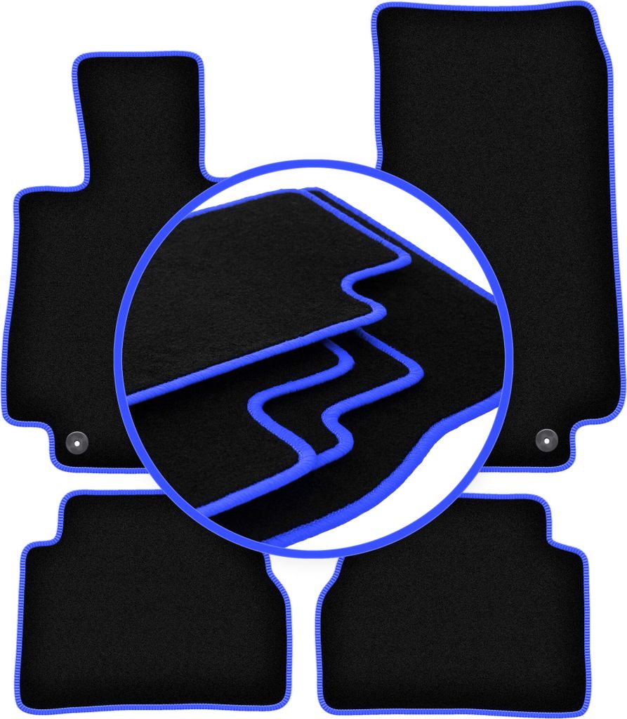 CARLUX-BLUE Autofußmatten für: Mercedes E W213 Limousine, Kombi, Liftback, Coupé (2015-)
