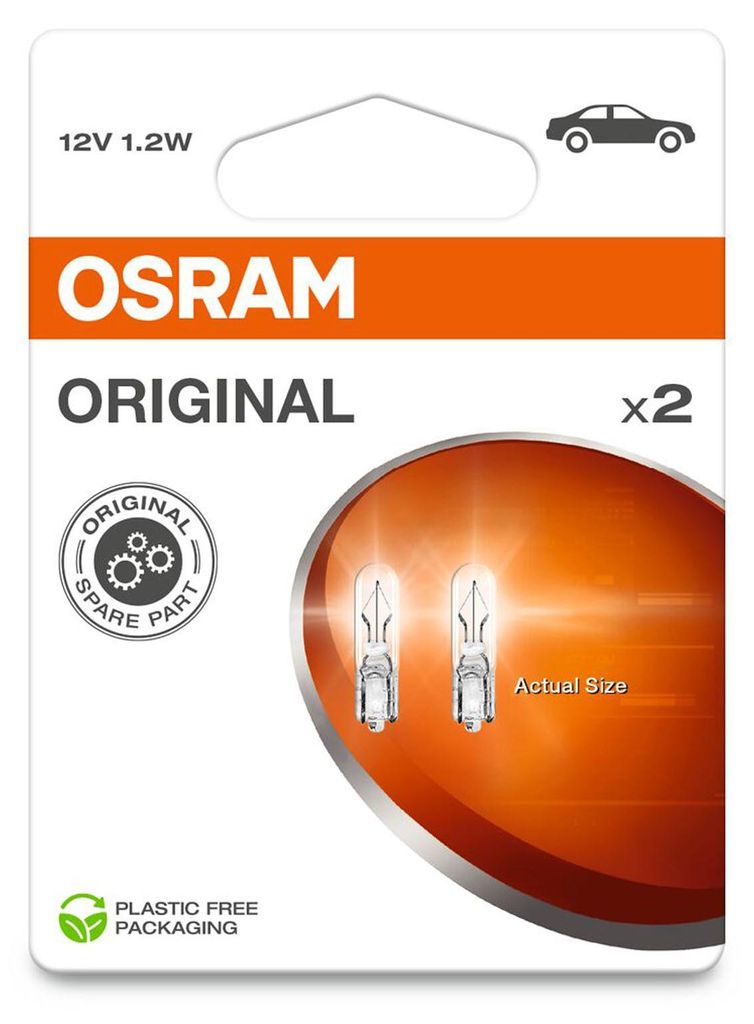 OSRAM ORIGINAL W2x4.6d 12 V/1,2 W (blister de 2) Image du produit 