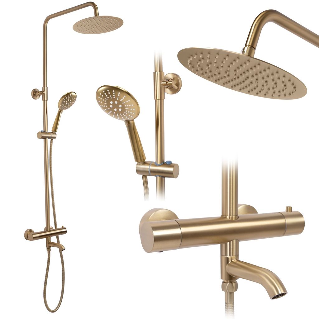 Sprchový termostatický set Rea LUNGO Brush Gold Obrázek produktu 