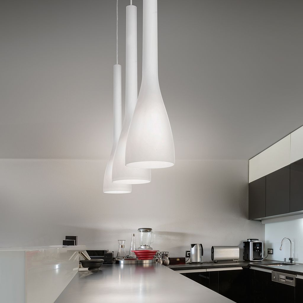 Lampe à suspension rétro Ø105mm | Moderne | Blanc | Verre | Image du produit 