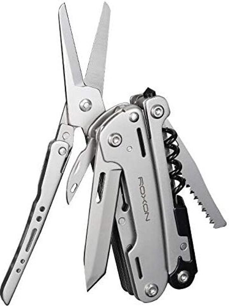 Roxon S801S Storm Multitool Zange, Multi -Werkzeug im Freien, Extra Bits Group Black Case, Pocket Tool Camping Wandern