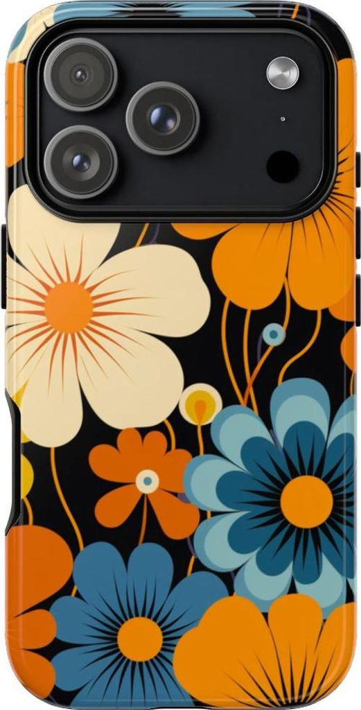 Auffälliges Retro-Blumenmuster – Hülle Kompatibel mit iPhone 17 Pro
