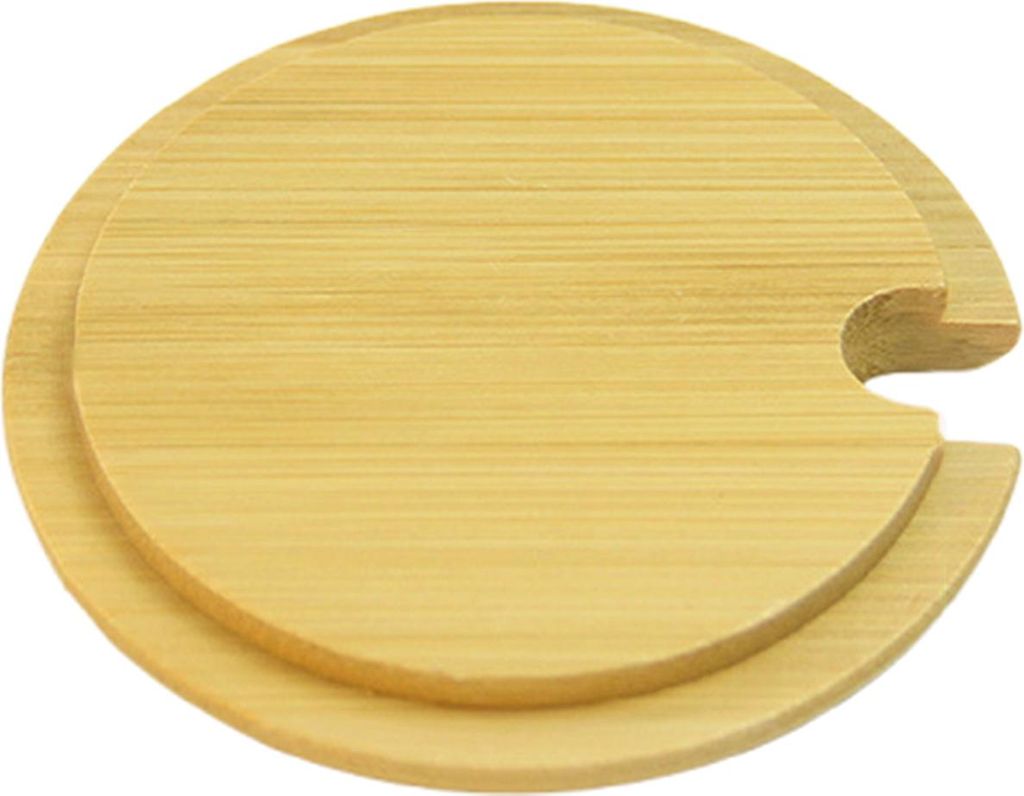 Bambusbecherdeckel mit Löffellöchern, Holzbecherabdeckung für Behälter, Gläser, Schüsseln, wiederverwendbar, lebensmittelecht, luftdicht, Hol...