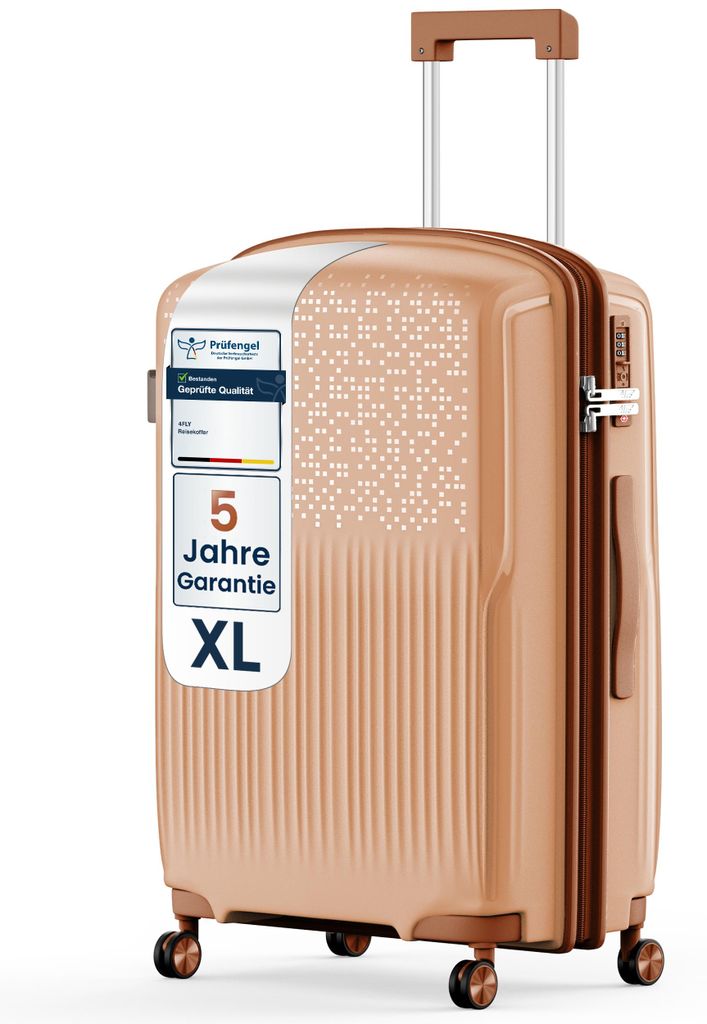 4FLY Hartschalen Reisekoffer XL 74,5 cm (94L) mit TSA Schloss, 4 Doppelrollen und Teleskopgriff