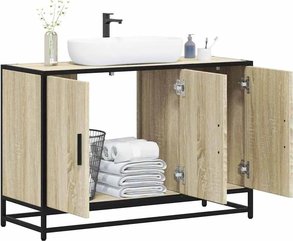Miglior Mobile Bagno 90cm SYFAX Rovere Sonoma | Qualità Massello - 2