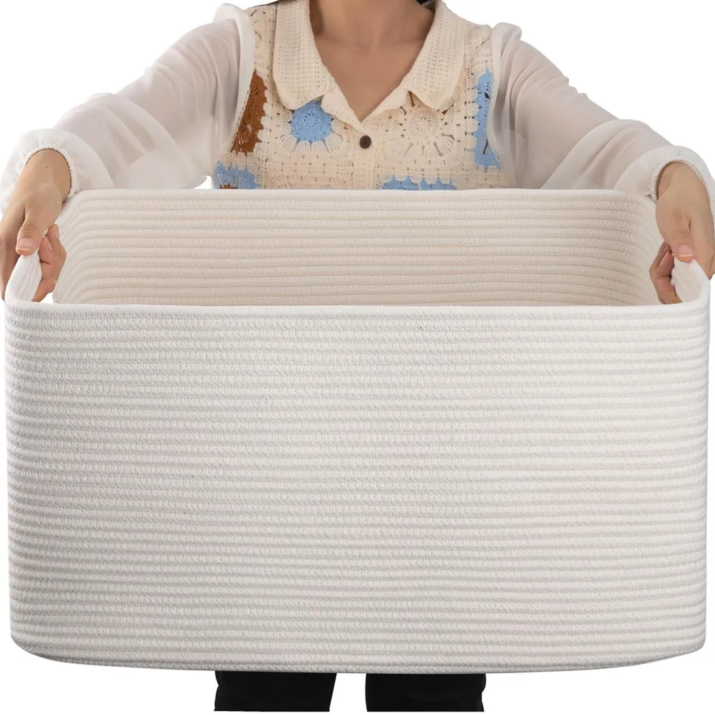 Panier de rangement jouets 75L en coton doux pour chambre d'enfant