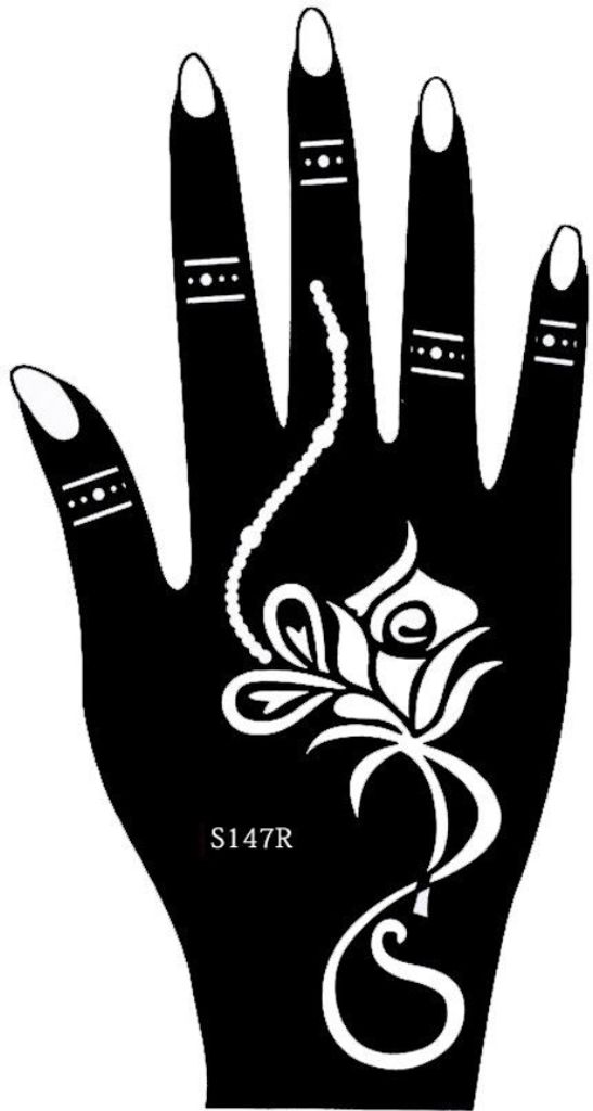 Henna Tattoo Schablone für die Rechte Hand Produktbild 